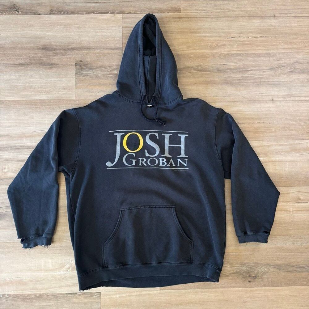 Vintage Josh Groban 2004 Black Distressed Hoodie Size L/XL Classical Popera